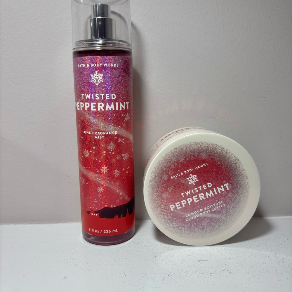 Bath & Body Works Twisted Peppermint Fragrance and Body Butter Cream New